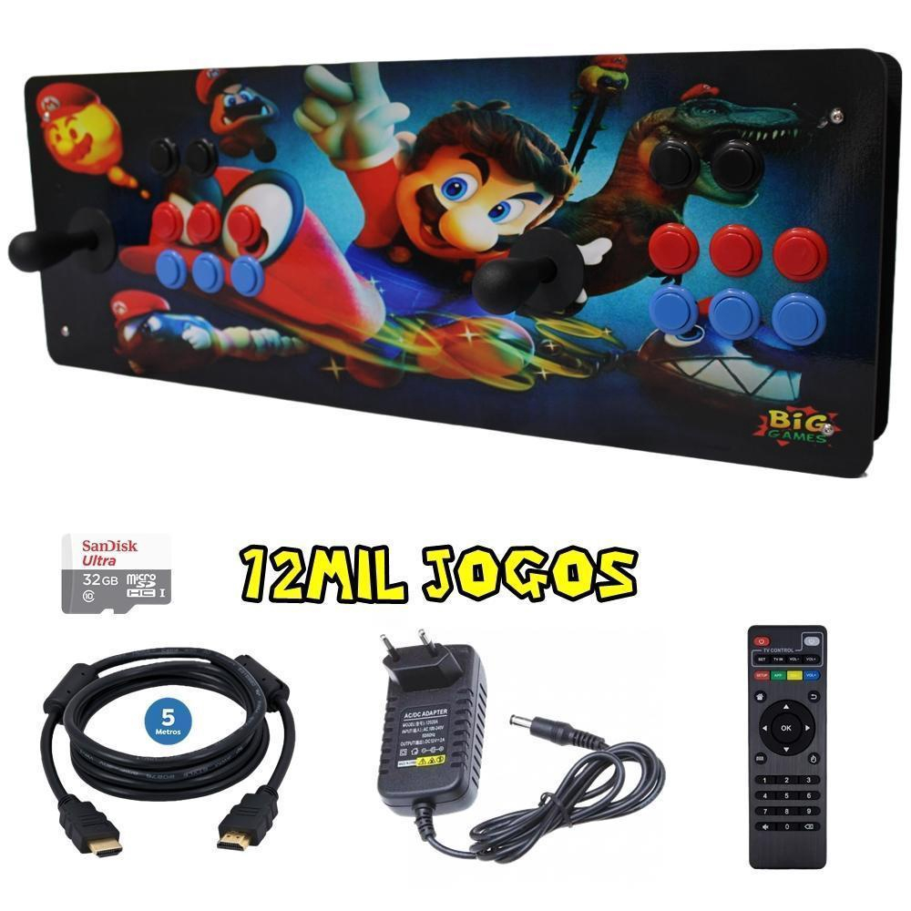 Video Game BigBox 12mil Jogos So Ligar Na Tv + 2 Controles modelo XBOX