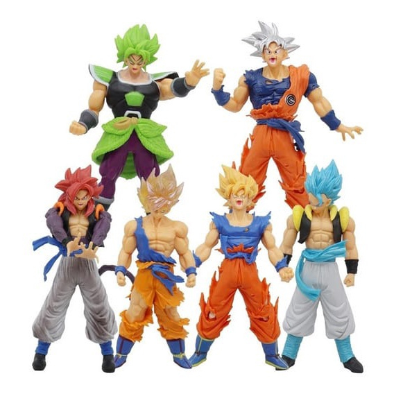 Kit 2 Bonecos Goku - Vegeta Super Saiyan + Broly Super Sayaj - R$ 106,9,  boneco do goku super sayajin 