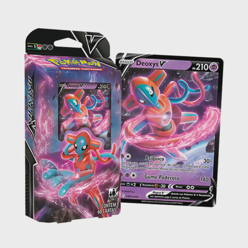 Box Pokémon Deoxys Vmax E V-astro + Baralho Original Copag