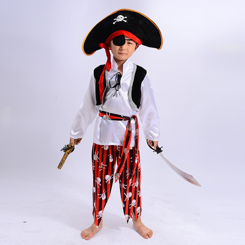 Fantasia Halloween Masculina Pirata Piratinha Listrado Carnaval