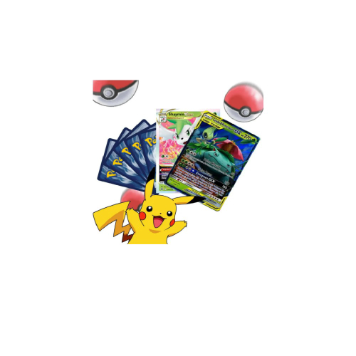 Pacotinho de 5 cartas Pokémon + 1 Pokémon V E GX + 1 Pokémon VMAX