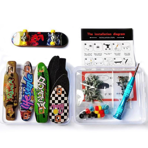 Kit 2 Skate De Dedo Com Ferramentas E Rodas Fingerboard