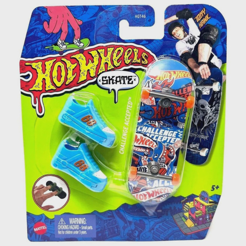 Hot Wheels Skateboard Skate de Dedo com Tênis Preto - Mattel