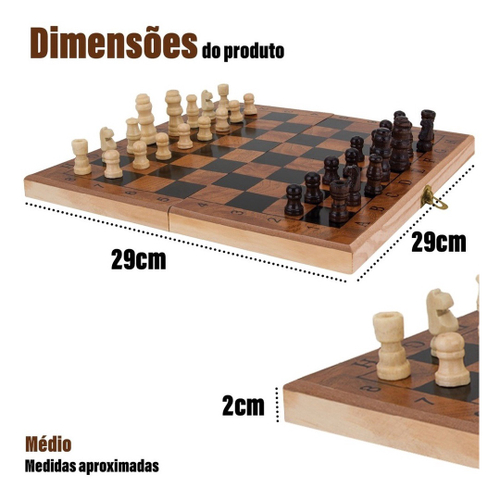 Jogo de Xadrez e Damas 2 em 1 Profissional Hoyle Games Tabuleiro Grande  39x39CM Peças Em Madeira Com 2 Gavetas - Negócio de Gênio - Diferentes  produtos com ofertas incríveis encontradas somente