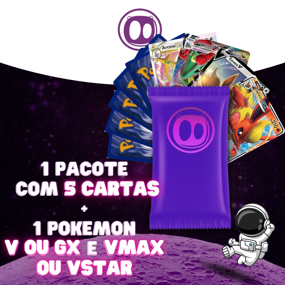 Pacotinho com 5 cartas Pokemon vmax e vstar sortida em Promoção na  Americanas