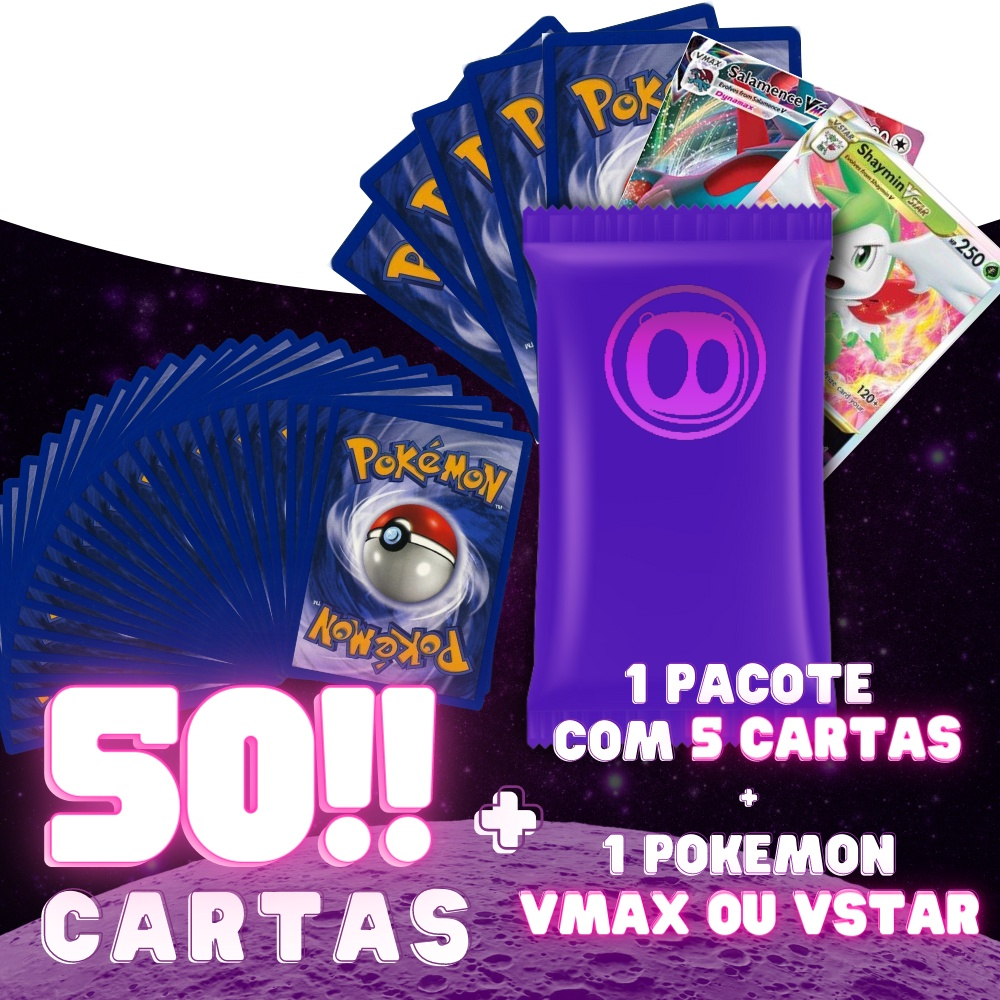 Pacotinho com 5 cartas Pokemon vmax e vstar sortida em Promoção na  Americanas