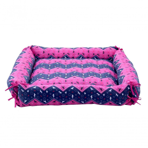 Cama Quadrada Para Cachorro Ou Gato Luppet Rosa Xadrez GG