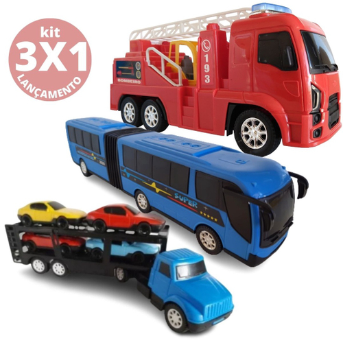 Carreta Cegonha Brinquedo Infantil Com Carros e Cone Silmar