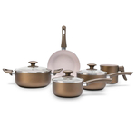 Jogo de Panelas Antares Fendi 5 peças Ceramic Life - Brinox 4812/102