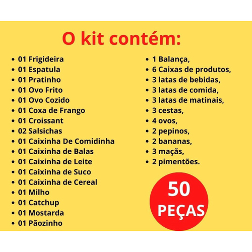 Kit mercadinho comidinhas de brinquedo infantil Cozinha Frutas legumes  Mantimentos c/ Frigideira em Promoção na Americanas