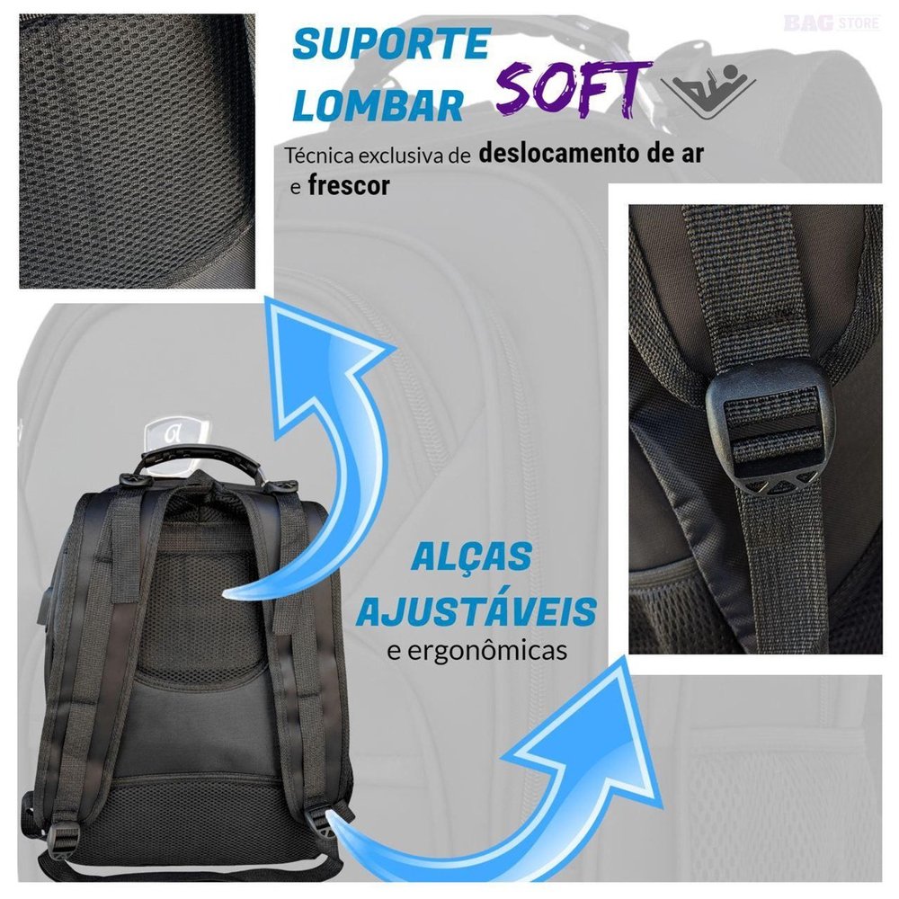 Mochila Bolsa Masculina Feminina Semi Impermeavel Notebook Submarino