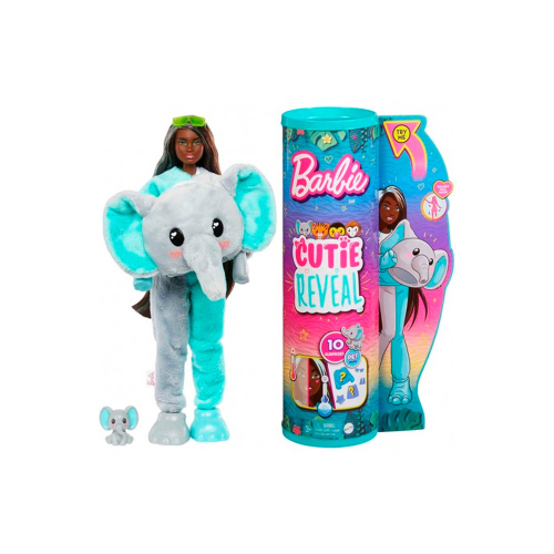 Barbie Cutie Reveal 10 Surpresas Selva Elefante HPK98 Mattel