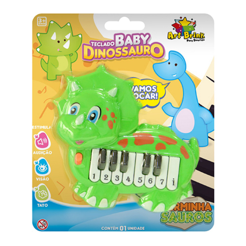 Teclado Pianinho Infantil Musical De Dinossauro Amarelo