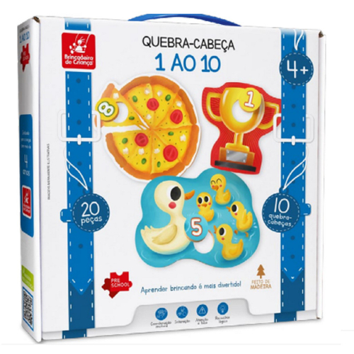 Quebra Cabeça Educativo Infantil Madeira Mdf Bichos 1 Ao 10 - Tem Tem  Digital - Brinquedos e Papelaria, aqui tem!