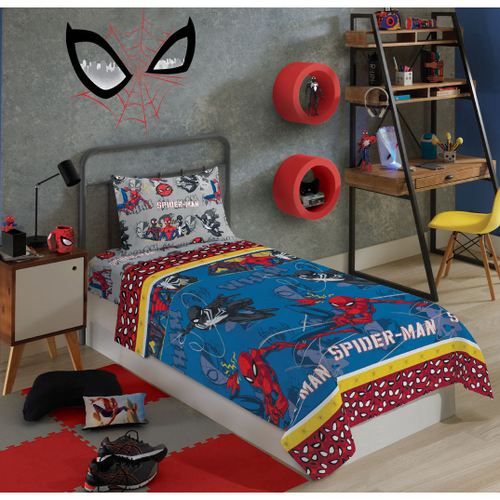 Jogo de Cama Lepper Ultimate Spider-Man 3 peças Cinza - Compre