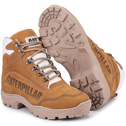 Bota coturno masculina caterpillar em couro palmilha gel em Promoção na  Americanas