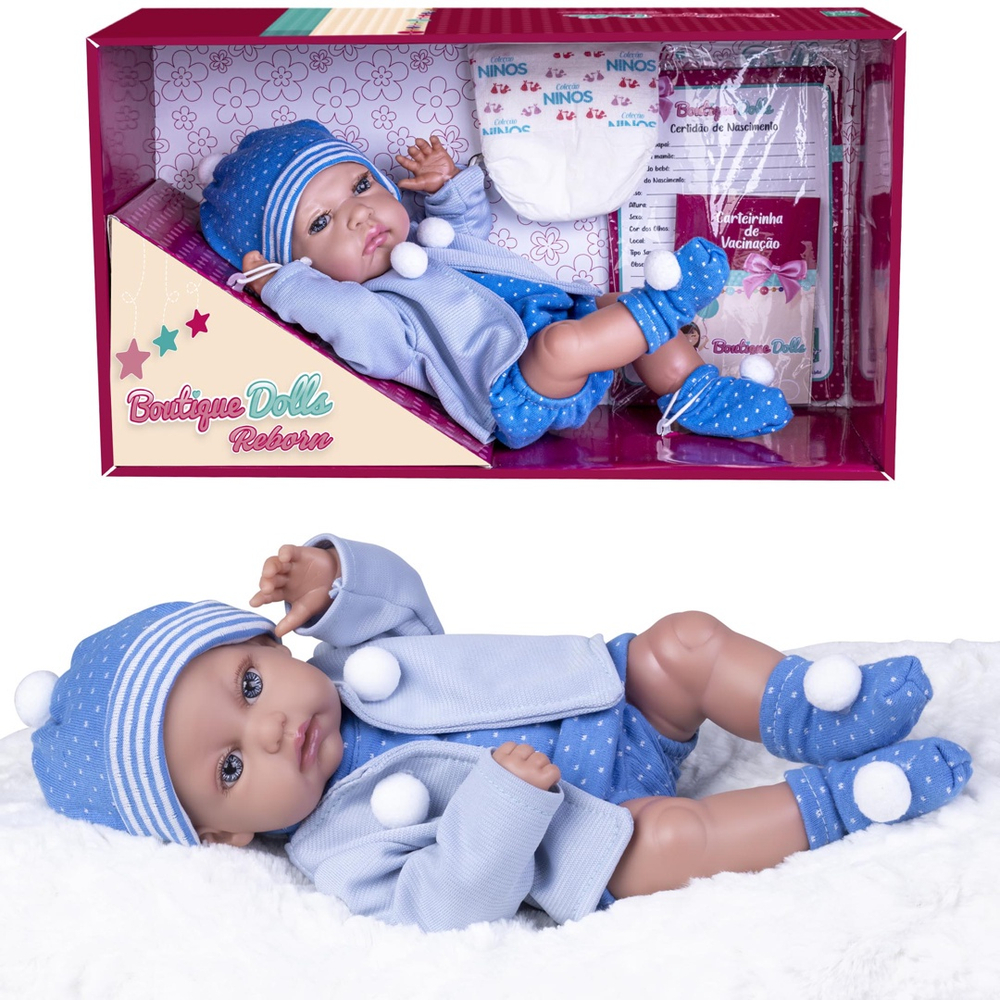 Bebe Boneco Boutique Dolls Reborn Dolls Menino - Supertoys