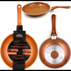 Frigideira antiaderente ceramica grande em aluminio cobre não guda sem oleo profissional 25CM premium é boa?