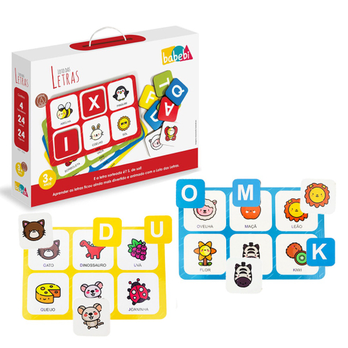 Jogo da Memória Educativo Letras e Figuras Alfabeto Infantil :  : Brinquedos e Jogos