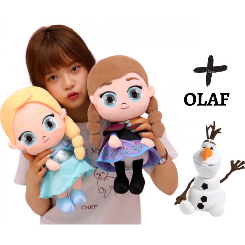 Bonecas Anna e Elsa de Frozen + Brinde Olaf – Lojativa