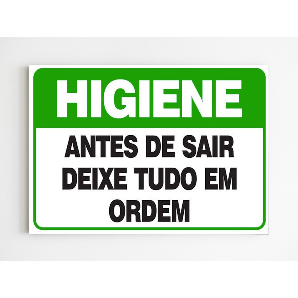 Placa De Aviso Higiene Antes De Sair Deixe Tudo Em Ordem Mdf Submarino