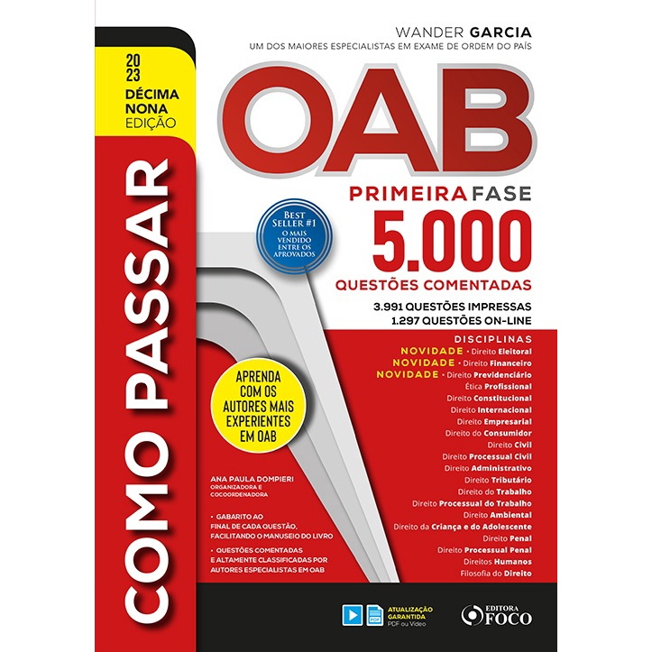 Como Passar Na Oab - 1ª Fase - 5.000 Questões Comentadas - 19 ª Ed ...