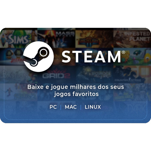 Cartão Virtual Steam R$ 20 - Gift Card