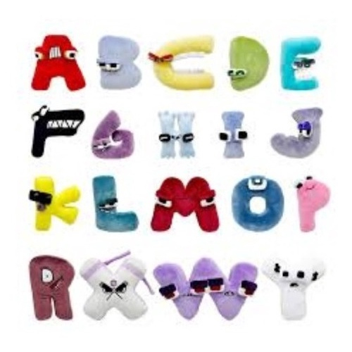 Kit 26 Letras Alfabeto Lore Pelucia Boneco ABCD Completo