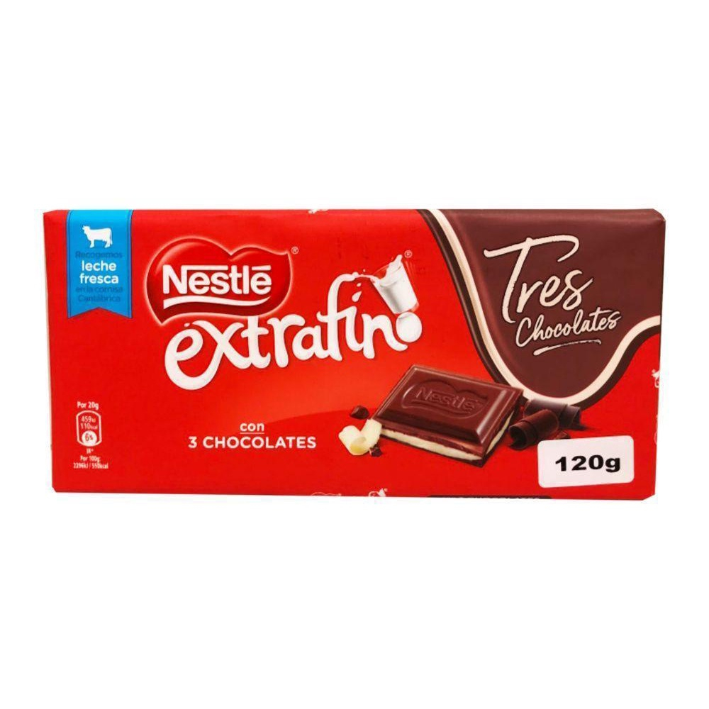 Chocolate Extrafino 3 Chocolates Barra 120G Nestle Importado na