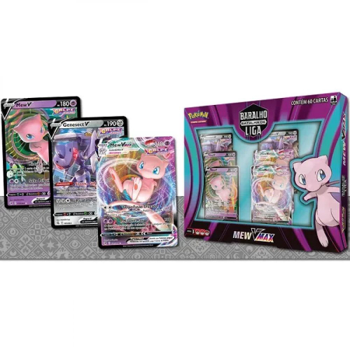 Jogo de Cartas Pokemon Baralho Batalha de Liga Mew Vmax