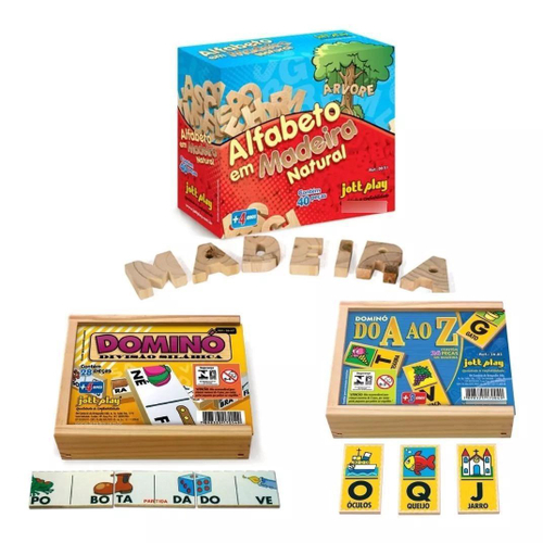 Kit Pedagógico Educativo Com 9 Jogos Madeira Nig Brinquedos no Shoptime