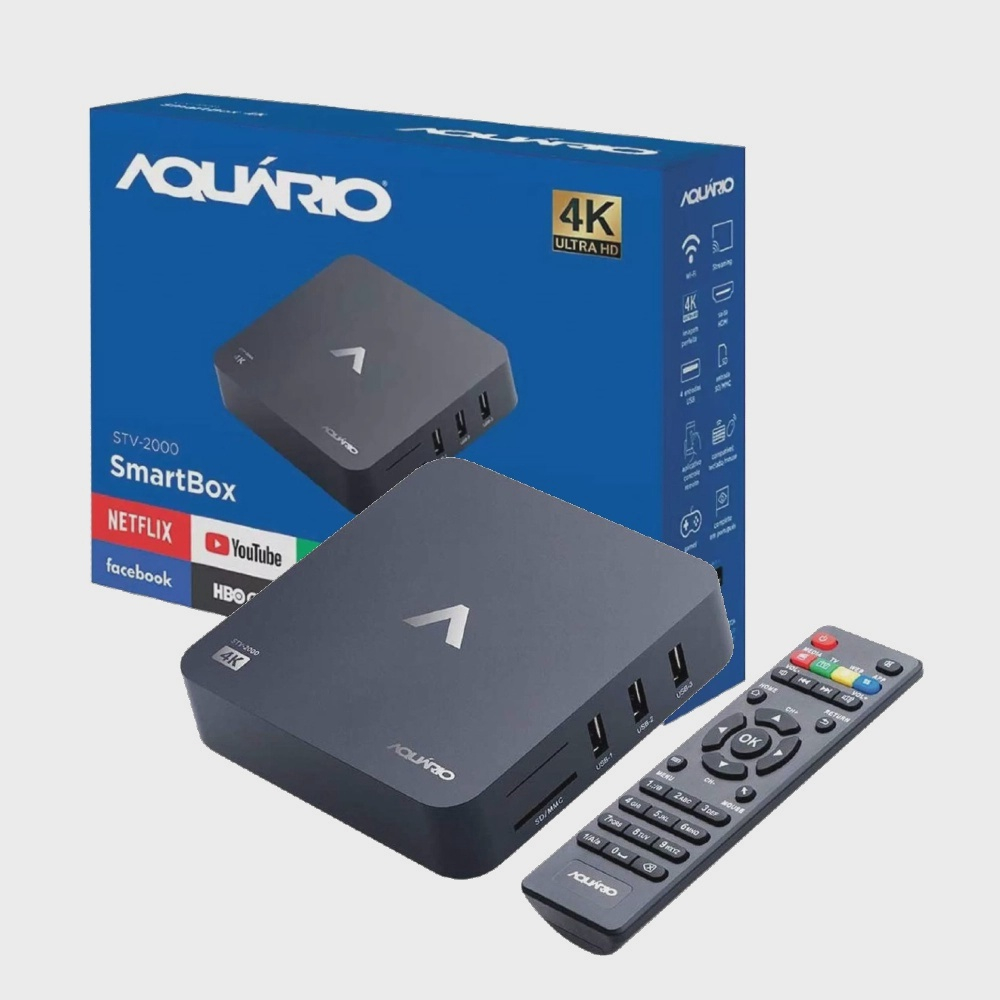 Smart TV Box Aquário Android 4k STV2000 no Shoptime