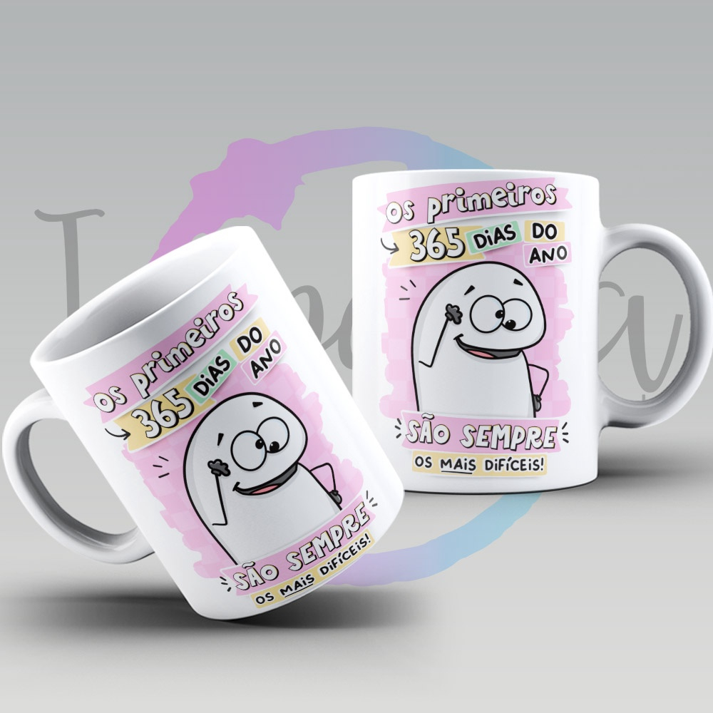 CANECA PORCELANA FLORK FRASES BENTO MEME