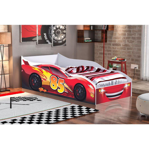 Cama Infantil Carro De Corrida 0,70 Branco - Vitamov 0501010 no Shoptime