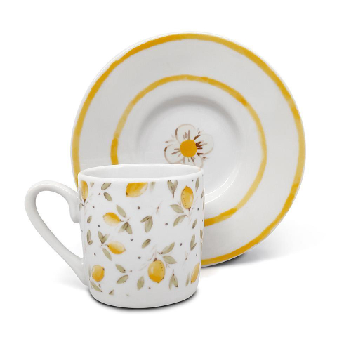 Jogo de Chá Porcelana Branco - Donna Coisinha Decor