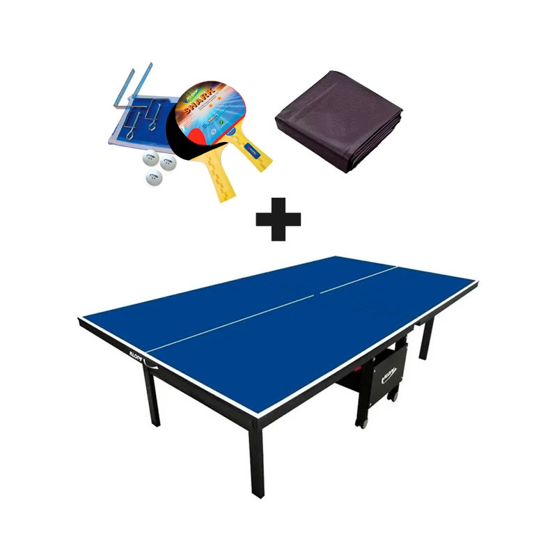 MESA DE PING PONG MDF 15mm COM RODAS SUPORTE E REDE KLOPF 1009 + Capa  Impermeável