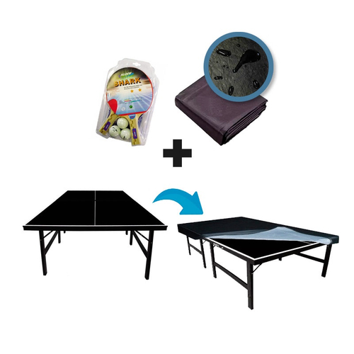 MESA PING PONG ESPECIAL COR PRETA MDP 15MM KLOPF 1010 + KIT TÊNIS DE MESA  5031 + Capa Impermeável : : Casa