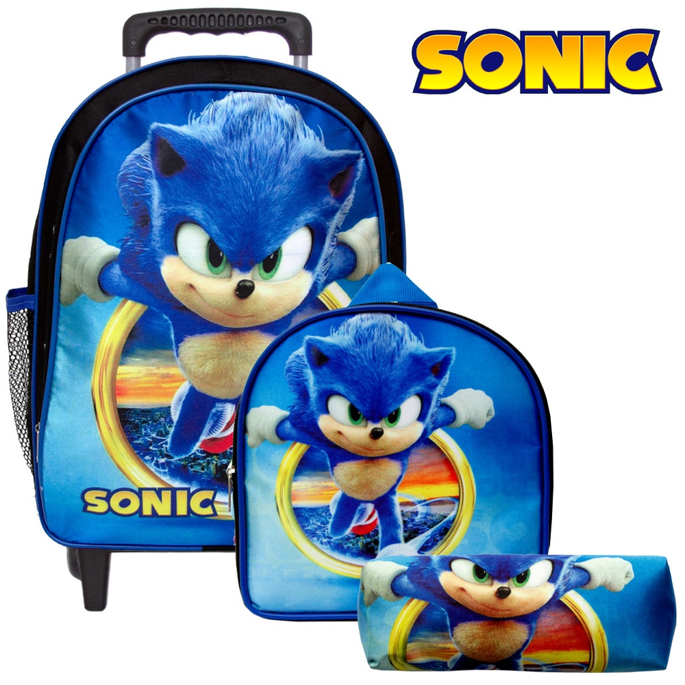 Mochila Escolar Juvenil Menino Sonic Jogo Lancheira Estojo na Americanas  Empresas