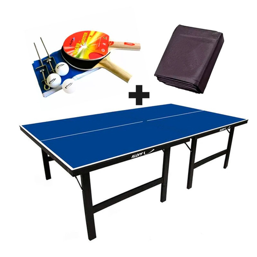 Mesa de ping pong mdf 25mm 1090 klopf + kit Raquetes e Bolinhas 5055 +  Suporte master c/ Rede 5034