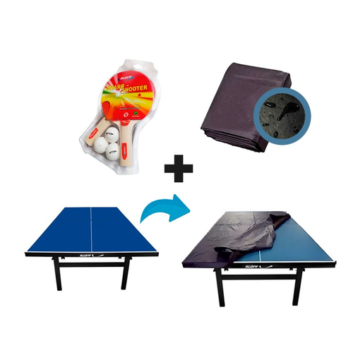 MESA DE PING PONG MDF 15mm COM RODAS SUPORTE E REDE KLOPF 1009 + Capa  Impermeável