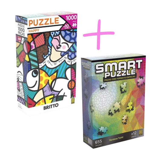 Quebra Cabeça Puzzle 1000 Peças - Romero Britto - Cat - Grow 3264