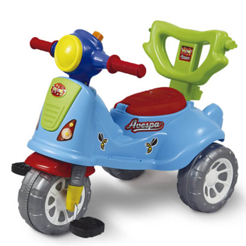 Triciclo Infantil Retrô Avespa Com Empurrador Colorido