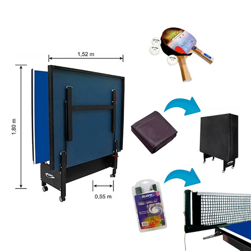 MESA DE PING PONG MDF 18mm 1084 KLOPF C/ RODAS + KIT Suporte, Rede,  Bolinhas 5030 - Mesa de Ping Pong - Magazine Luiza