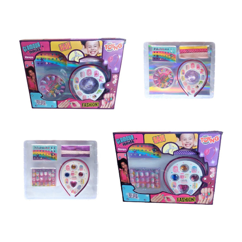 Kit Maquiagem Infantil Polibrinq Unhas Com Tatuagens MK05