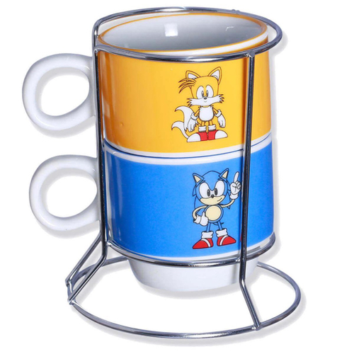 Boneco Sonic Vermelho 16cm Caneca 350m Sega Coleção (cores