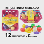 Brinquedo Mini Cesta De Frutas E Legumes Infantil Piquenique Cestinha