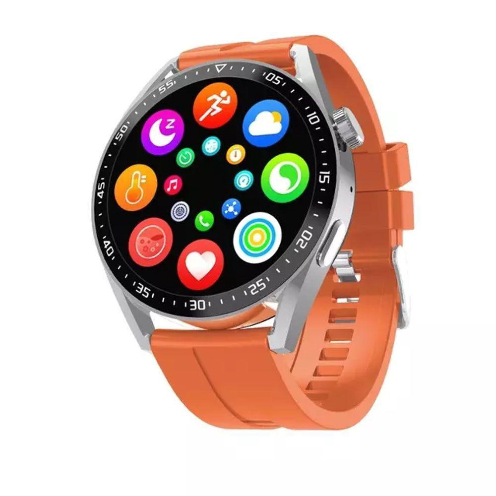 Smartwatch Redondo Hw28 Com Nfc Cor Laranja No Shoptime