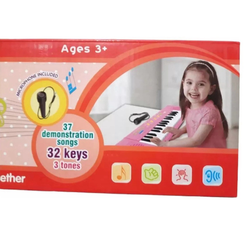 Brinquedo Pianinho Musical Educativos Piano Infantil com Som e Luzes e Alça  para Segurar Rosa em Promoção na Americanas