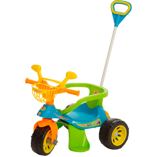 Triciclo Infantil com Empurrador Motoca Passeio Bebê Azul no Shoptime