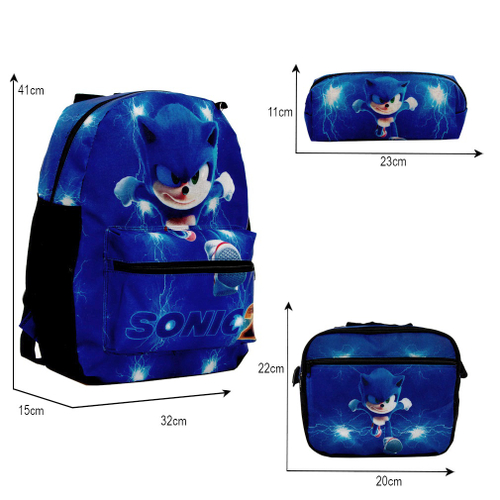 Mochila Escolar Juvenil Menino Sonic Jogo Lancheira Estojo na Americanas  Empresas